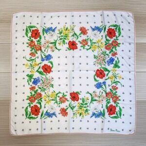 Vintage Nina Ricci Scarf 100% Silk Made in Italy Square Floral Bow Pattern